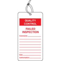 Quality Control Tag - Failed Inspection (Pack of 10) - TESTTTTT!!!!! Quality Control Tag - Failed Inspection (Pack of 10) - TESTTTTT!!!!!