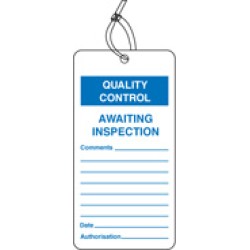Quality Control Tag - Awaiting Inspection (Pack of 10) - TESTTTTT!!!!! 