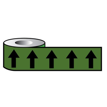 Black Arrows On Green - Pipeline ID Tape - TESTTTTT!!!!! Black Arrows On Green - Pipeline ID Tape - TESTTTTT!!!!!