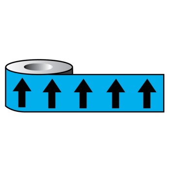 Black Arrows On Light Blue - Pipeline ID Tape - TESTTTTT!!!!! 