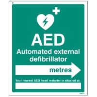 AED Located in __ Metres - Arrow Right AED Located in __ Metres - Arrow Right