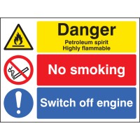 Petroleum Spirit - Highly Flammable - No Smoking - Switch Off Engine - TESTTTTT!!!!! Petroleum Spirit - Highly Flammable - No Smoking - Switch Off Engine - TESTTTTT!!!!!