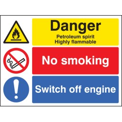 Petroleum Spirit - Highly Flammable - No Smoking - Switch Off Engine - TESTTTTT!!!!! Petroleum Spirit - Highly Flammable - No Smoking - Switch Off Engine - TESTTTTT!!!!!
