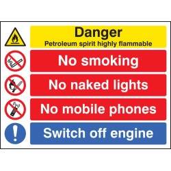 Petroleum Spirit - Highly Flammable - No Smoking, Naked Lights, Mobiles - Switch off Engine - TESTTTTT!!!!! Petroleum Spirit - Highly Flammable - No Smoking, Naked Lights, Mobiles - Switch off Engine - TESTTTTT!!!!!