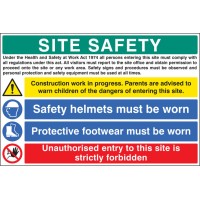 Site Safety - H&S Act - Construction Work - Helmets - Footwear - Unauthorised Entry Forbidden - TESTTTTT!!!!! 