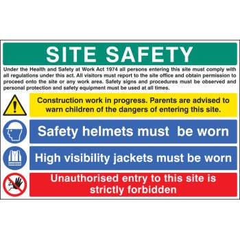 Site Safety - H&S Act - Construction Work - Helmets - Hi Vis - Unauthorised Entry Forbidden - TESTTTTT!!!!! 