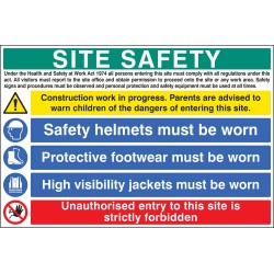 Site Safety - H&S Act - Construction Work - Helmets - Footwear - Hi Vis - Unauthorised Entry Forbidden - TESTTTTT!!!!! Site Safety - H&S Act - Construction Work - Helmets - Footwear - Hi Vis - Unauthorised Entry Forbidden - TESTTTTT!!!!!
