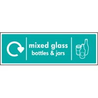 Mixed Glass Bottles & Jars - WRAP Recycling Sign Mixed Glass Bottles & Jars - WRAP Recycling Sign