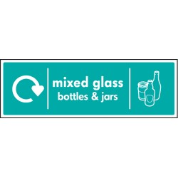 Mixed Glass Bottles & Jars - WRAP Recycling Sign Mixed Glass Bottles & Jars - WRAP Recycling Sign