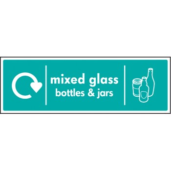 Mixed Glass Bottles & Jars - WRAP Recycling Sign Mixed Glass Bottles & Jars - WRAP Recycling Sign