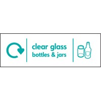 Clear Glass Bottles & Jars - WRAP Recycling Sign Clear Glass Bottles & Jars - WRAP Recycling Sign