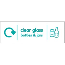Clear Glass Bottles & Jars - WRAP Recycling Sign Clear Glass Bottles & Jars - WRAP Recycling Sign