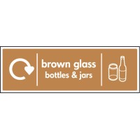 Brown Glass Bottles & Jars - WRAP Recycling Sign Brown Glass Bottles & Jars - WRAP Recycling Sign