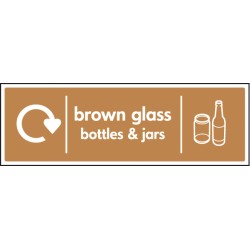Brown Glass Bottles & Jars - WRAP Recycling Sign Brown Glass Bottles & Jars - WRAP Recycling Sign