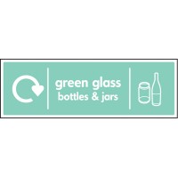 Green Glass Bottles & Jars - WRAP Recycling Sign Green Glass Bottles & Jars - WRAP Recycling Sign