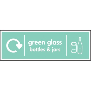 Green Glass Bottles & Jars - WRAP Recycling Sign Green Glass Bottles & Jars - WRAP Recycling Sign