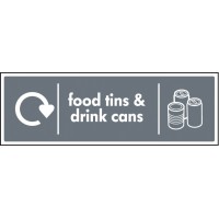 Food Tins & Drink Cans - WRAP Recycling Sign Food Tins & Drink Cans - WRAP Recycling Sign