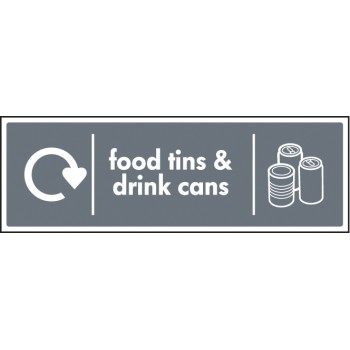 Food Tins & Drink Cans - WRAP Recycling Sign Food Tins & Drink Cans - WRAP Recycling Sign