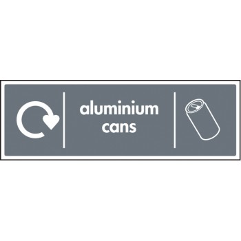 Aluminium Cans - WRAP Recycling Sign Aluminium Cans - WRAP Recycling Sign