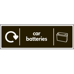 Car Batteries - WRAP Recycling Sign Car Batteries - WRAP Recycling Sign