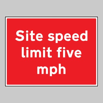 Site Speed Limit Five mph Site Speed Limit Five mph