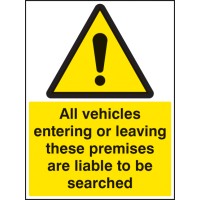 All Vehicles Entering Or Leaving Liable to be Searched - TESTTTTT!!!!! All Vehicles Entering Or Leaving Liable to be Searched - TESTTTTT!!!!!